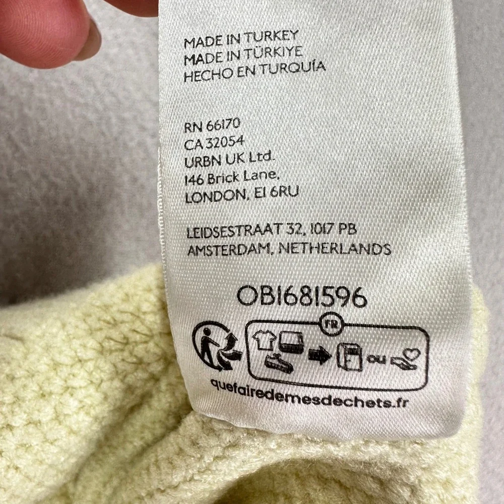 Free People Lizzy 1/4 Zip Sweater Womens Medium Cream‎ Green Cable Knit Vest - Picture 6 of 10